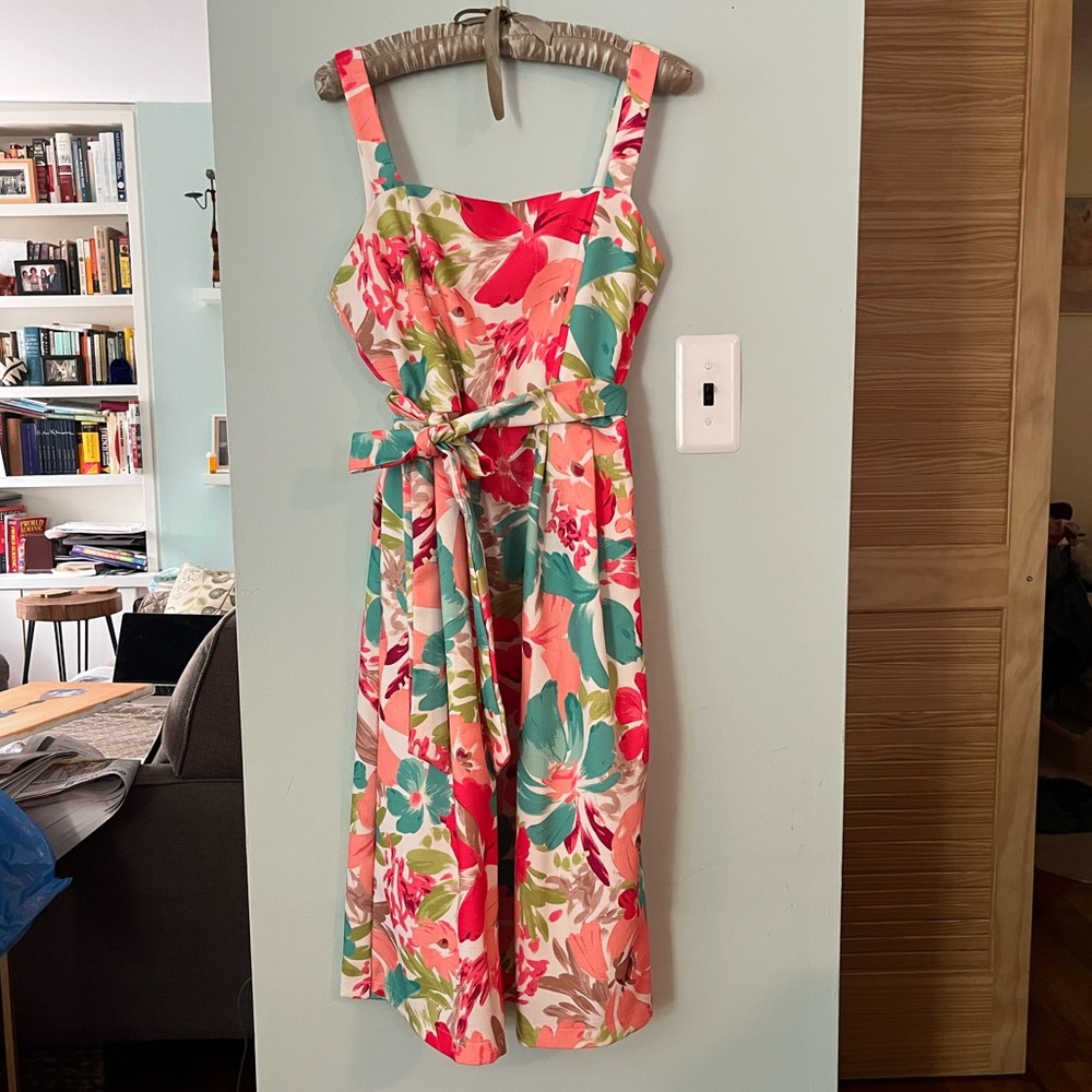Floral Party Dress/Sundress with tie and pockets, Julia Jordan size 6